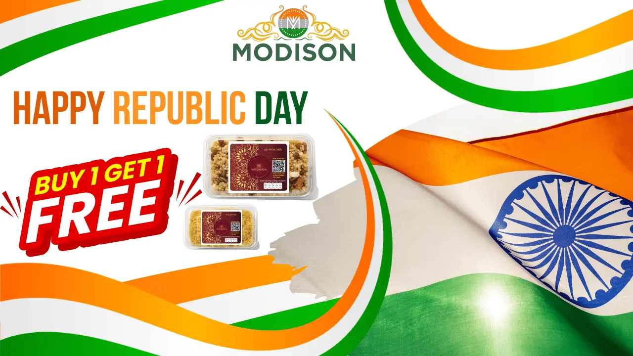 Fresh Indian snacks imported by Modison PRS Imports LTD for Republic Day celebrations.